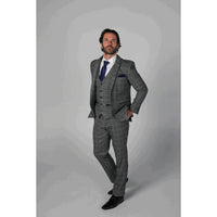 Harris herrkostym i grå 3-delad tweed med klassisk vintagecharm