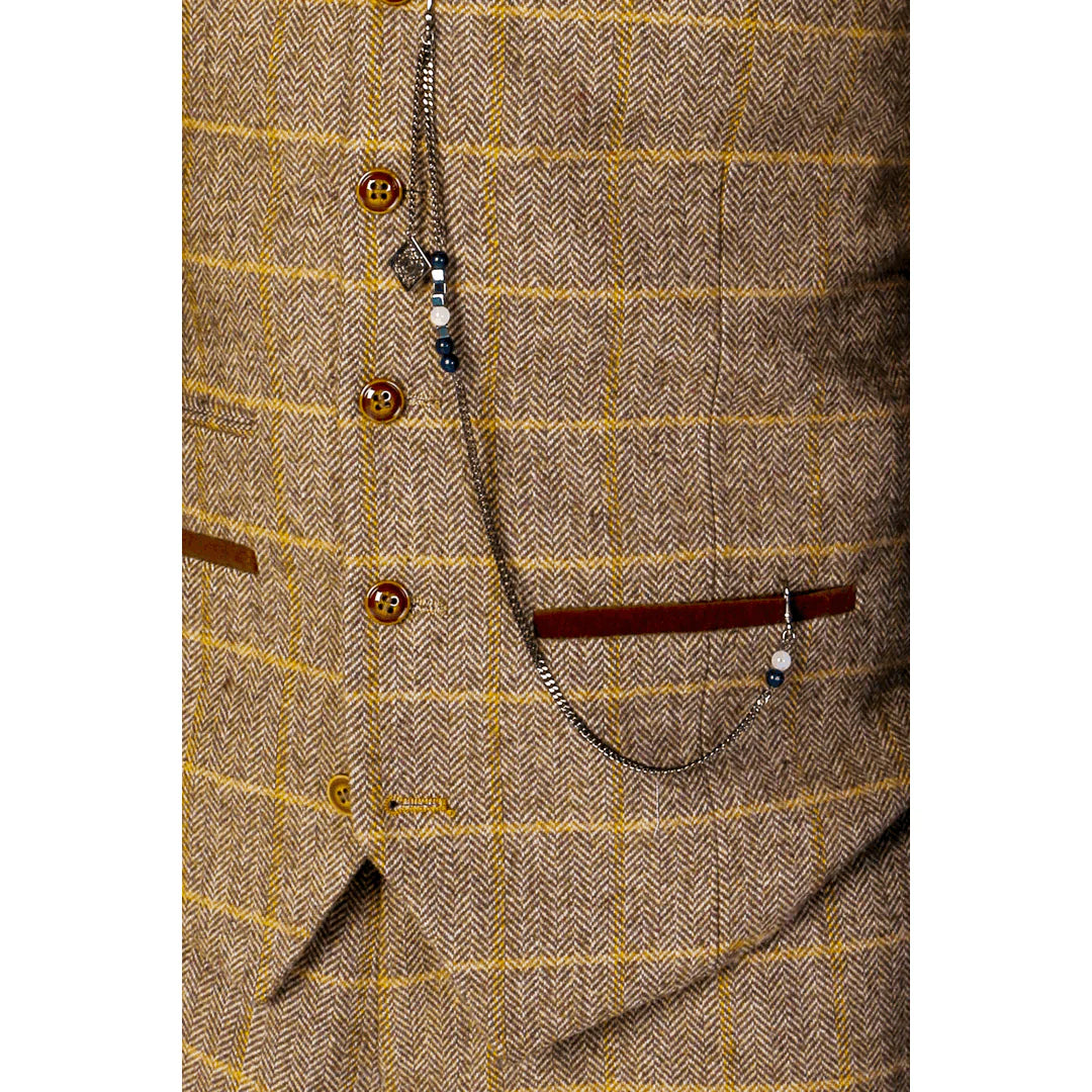Harris - Herrväst i brun tweed