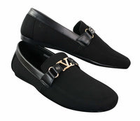 Fiorello HD0112-03 - Herr Ikoniska Svarta Marinblå Italiensk Design Slip On Smarta Casual Loafers Mocassins Körskor