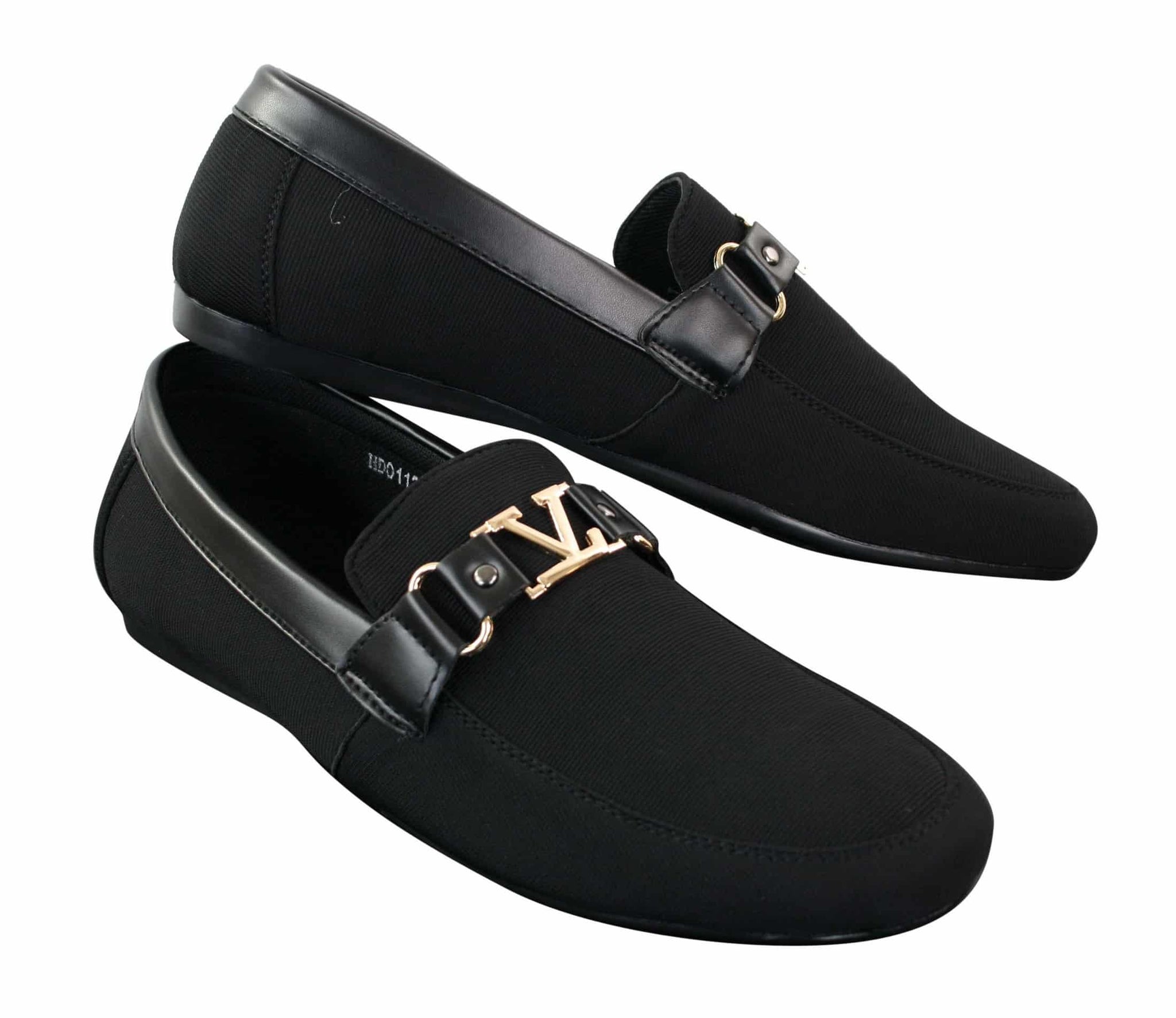 Fiorello HD0112-03 - Herr Ikoniska Svarta Marinblå Italiensk Design Slip On Smarta Casual Loafers Mocassins Körskor