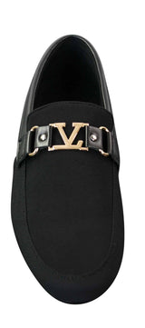 Fiorello HD0112-03 - Herr Ikoniska Svarta Marinblå Italiensk Design Slip On Smarta Casual Loafers Mocassins Körskor