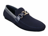 Fiorello HD0112-03 - Herr Ikoniska Svarta Marinblå Italiensk Design Slip On Smarta Casual Loafers Mocassins Körskor