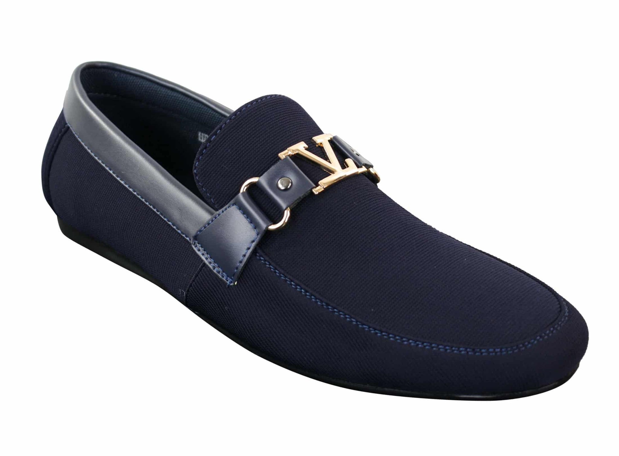 Fiorello HD0112-03 - Herr Ikoniska Svarta Marinblå Italiensk Design Slip On Smarta Casual Loafers Mocassins Körskor