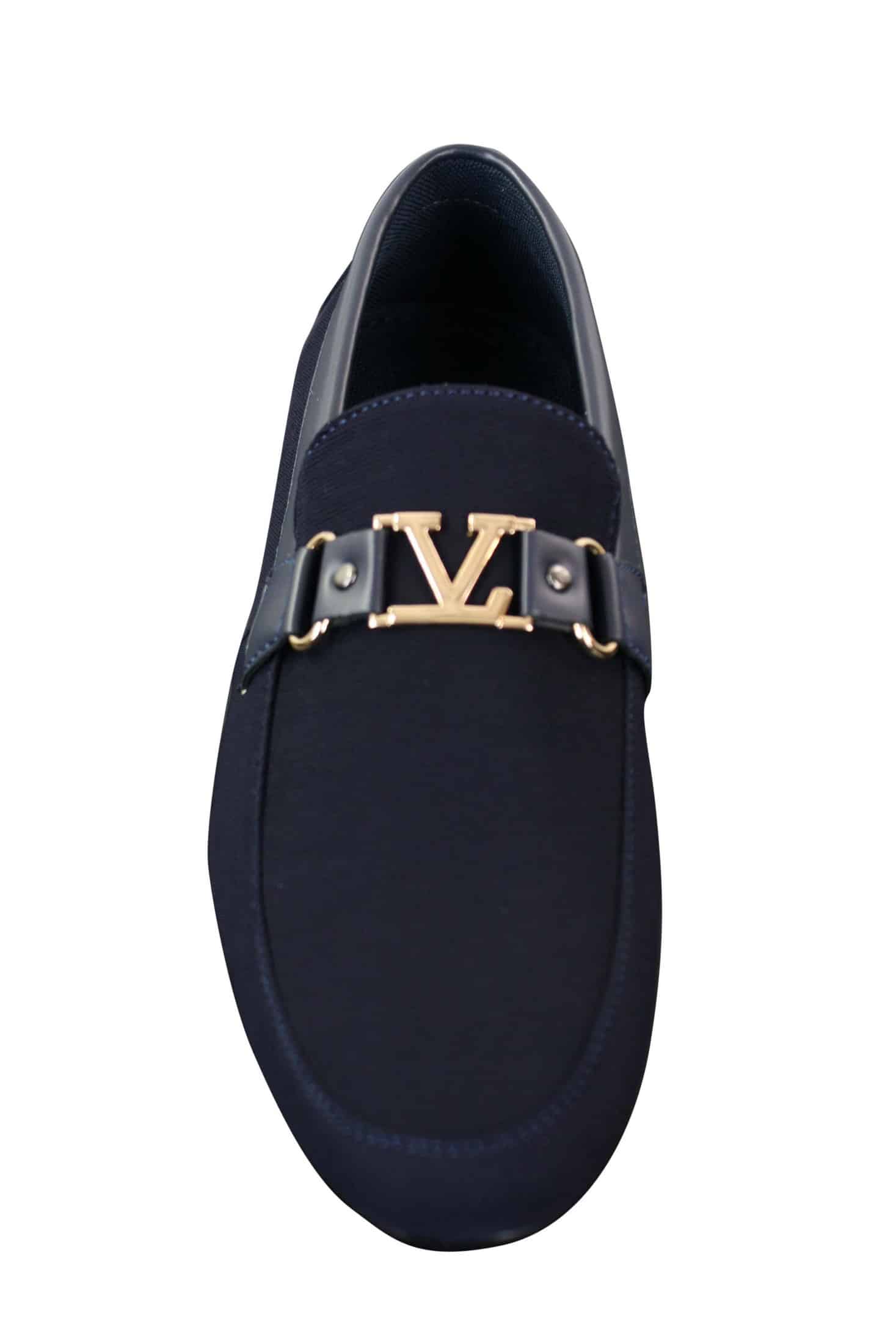 Fiorello HD0112-03 - Herr Ikoniska Svarta Marinblå Italiensk Design Slip On Smarta Casual Loafers Mocassins Körskor