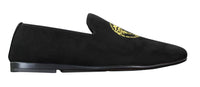 Fiorello HD0112-04 - Herr Svarta Iconic Medusa Slip On Loafers Mockasiner Körskor PU Mocka Italiensk