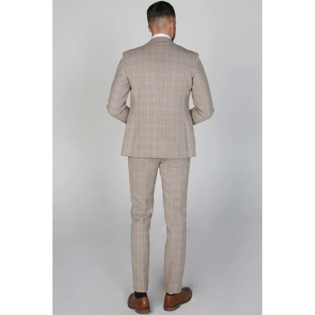 Holland - Herr Beige Rutig Kavaj