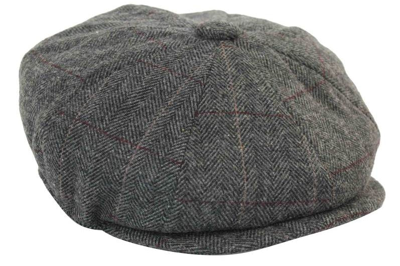 Herrhatt i vintage-tweed med Peaky Blinders-motiv