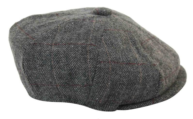 Herrhatt i vintage-tweed med Peaky Blinders-motiv