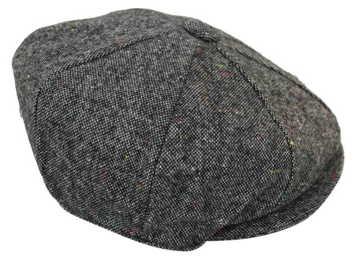 Herrhatt i vintage-tweed med Peaky Blinders-motiv