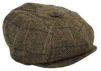 Herrhatt i vintage-tweed med Peaky Blinders-motiv