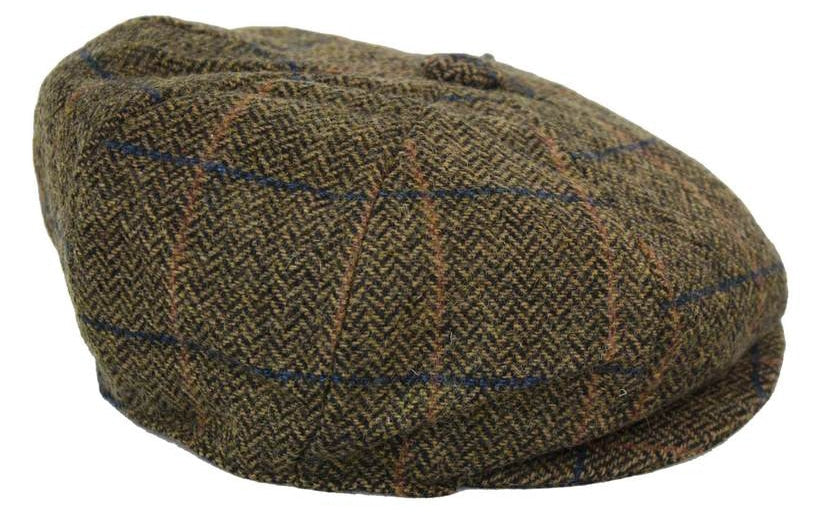 Herrhatt i vintage-tweed med Peaky Blinders-motiv