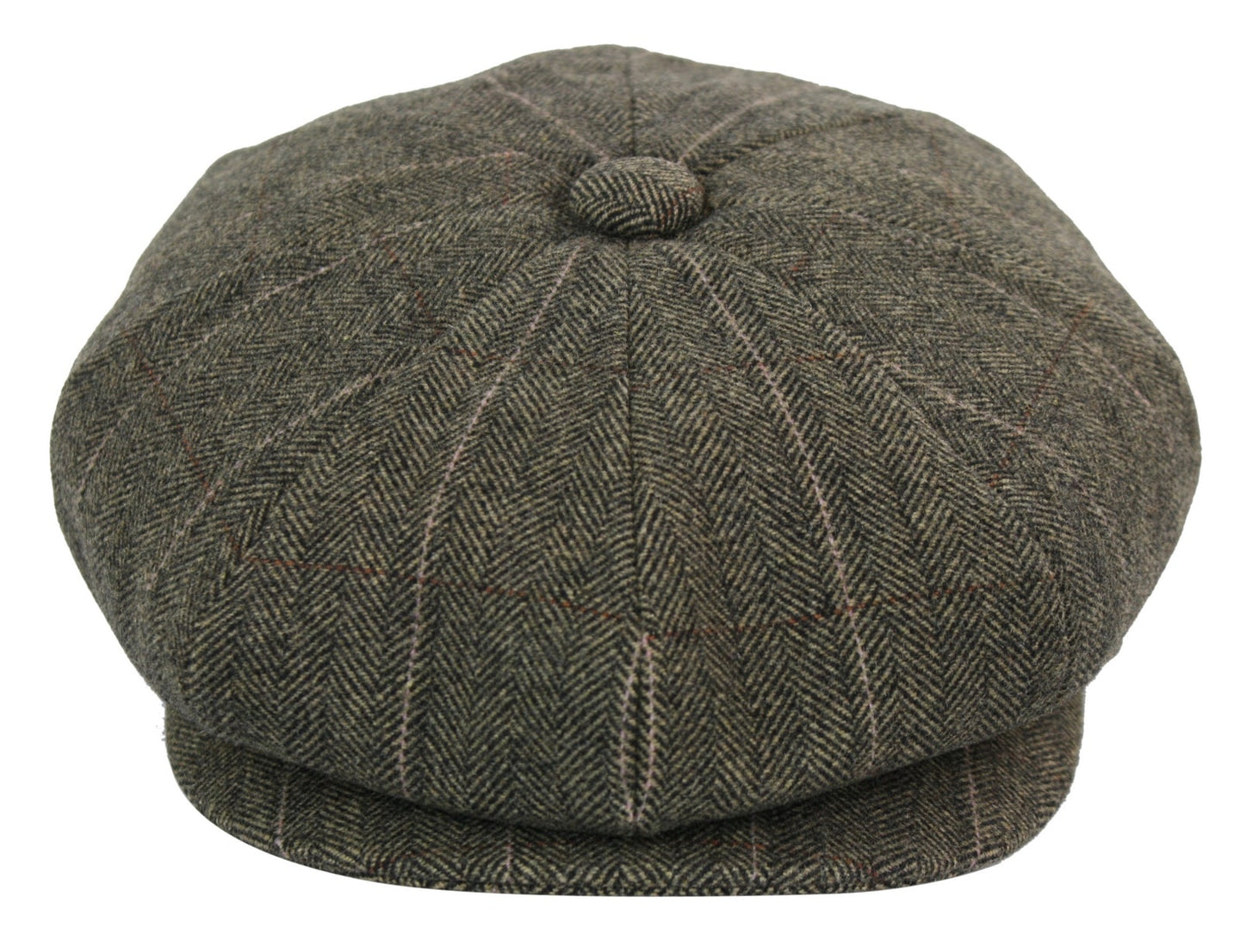 Herrkeps i tweed med rutor och Peaky Blinders-motiv