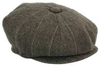 Herrkeps i tweed med rutor och Peaky Blinders-motiv