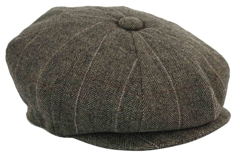 Herrkeps i tweed med rutor och Peaky Blinders-motiv