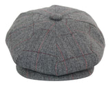 Herrkeps i tweed med rutor och Peaky Blinders-motiv