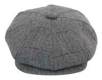 Herrkeps i tweed med rutor och Peaky Blinders-motiv