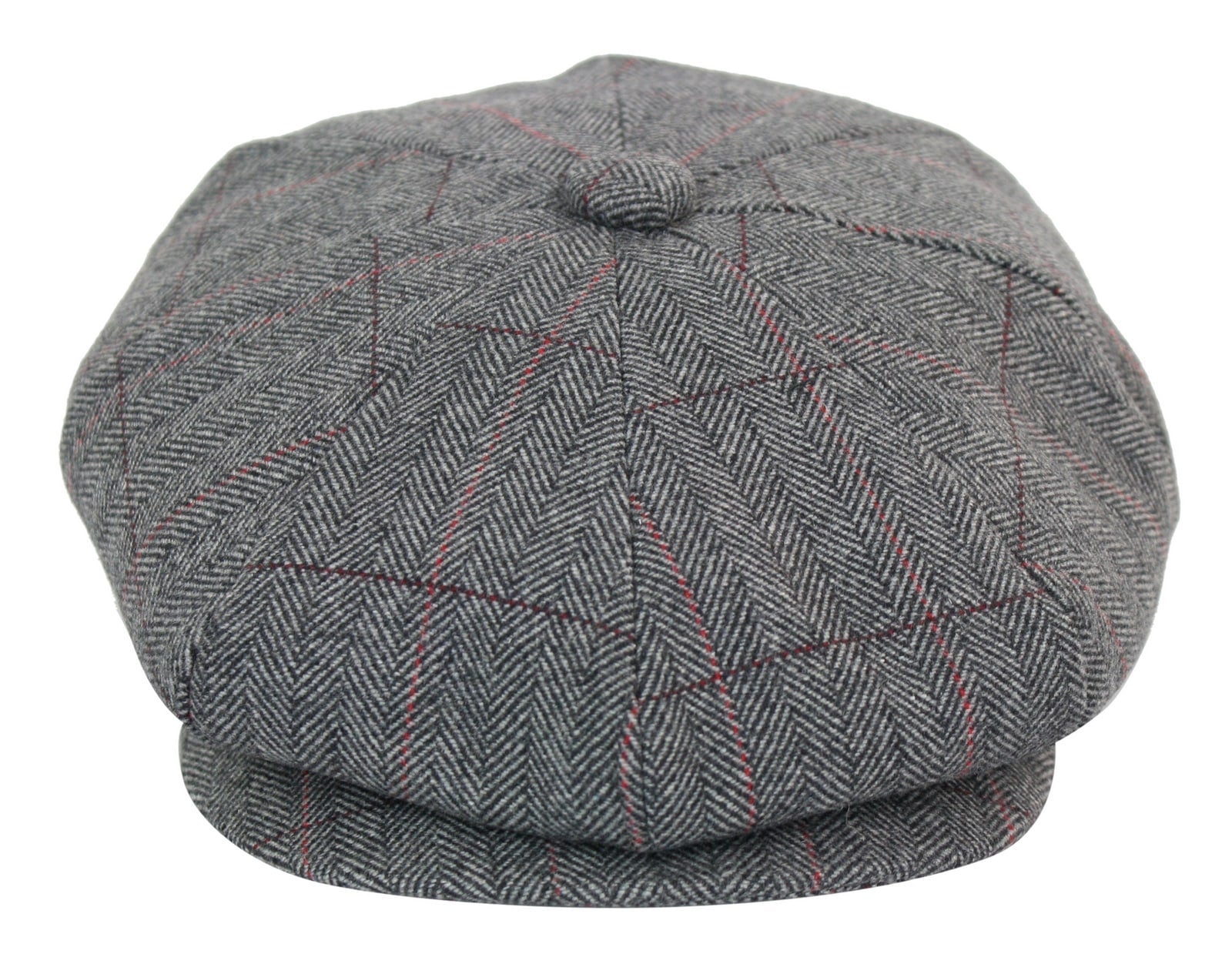 Herrkeps i tweed med rutor och Peaky Blinders-motiv