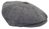 Herrkeps i tweed med rutor och Peaky Blinders-motiv
