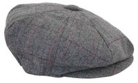 Herrkeps i tweed med rutor och Peaky Blinders-motiv