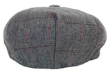 Herrkeps i tweed med rutor och Peaky Blinders-motiv