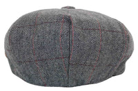 Herrkeps i tweed med rutor och Peaky Blinders-motiv