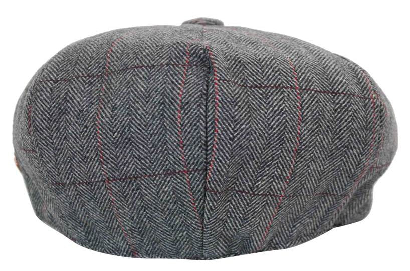 Herrkeps i tweed med rutor och Peaky Blinders-motiv
