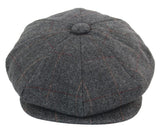 Herrkeps i tweed med rutor och Peaky Blinders-motiv