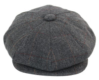 Herrkeps i tweed med rutor och Peaky Blinders-motiv