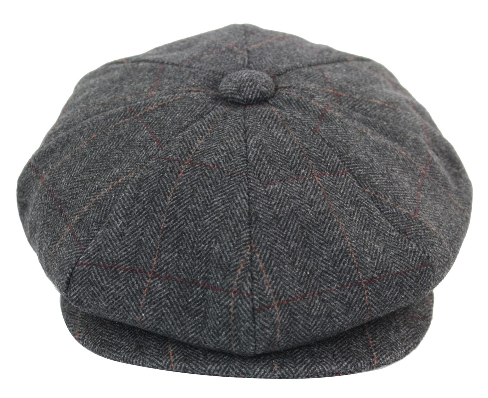 Herrkeps i tweed med rutor och Peaky Blinders-motiv