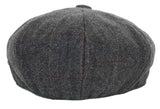 Herrkeps i tweed med rutor och Peaky Blinders-motiv