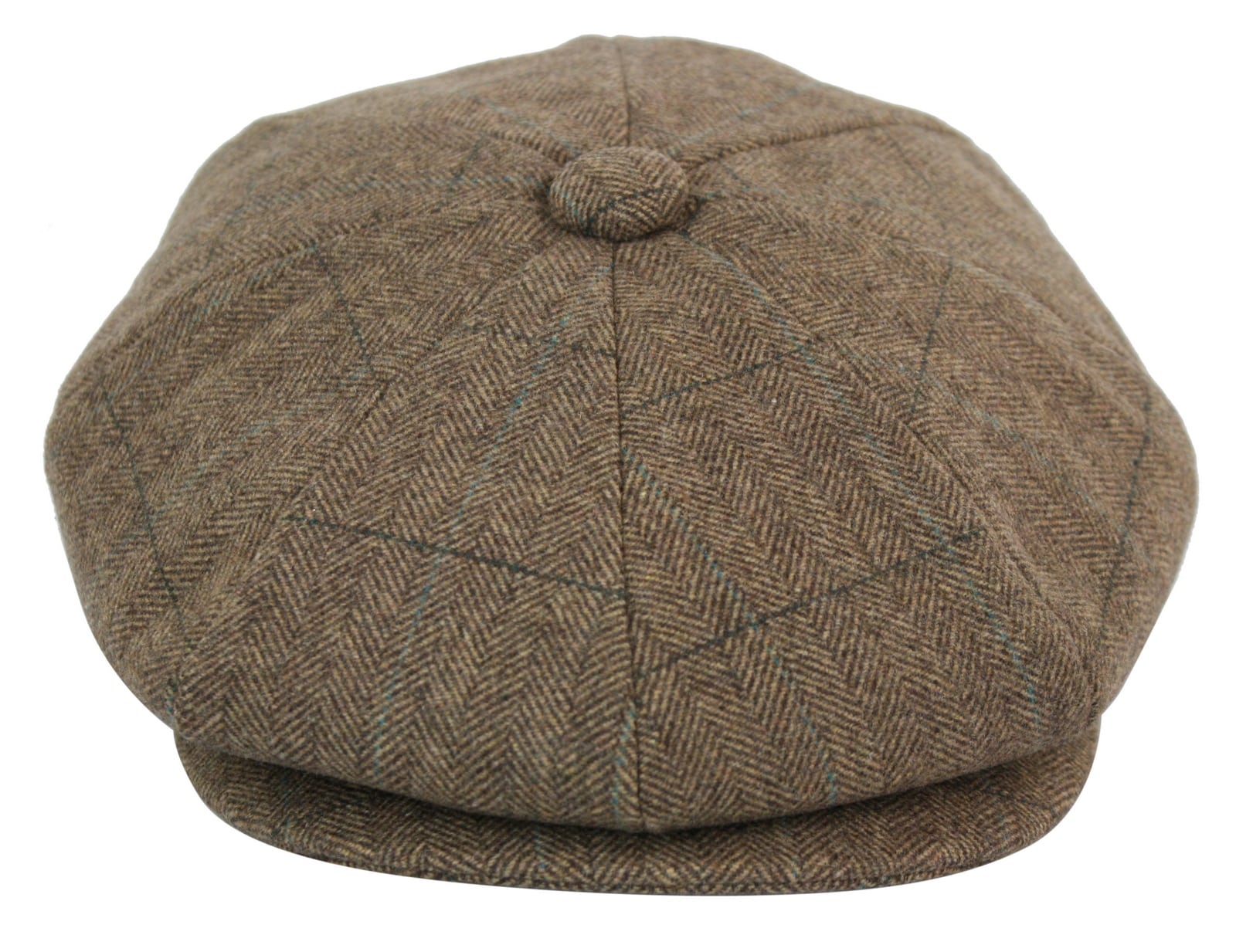 Herrkeps i tweed med rutor och Peaky Blinders-motiv
