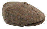 Herrkeps i tweed med rutor och Peaky Blinders-motiv