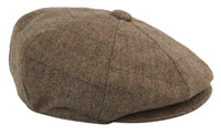 Herrkeps i tweed med rutor och Peaky Blinders-motiv