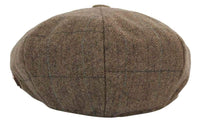 Herrkeps i tweed med rutor och Peaky Blinders-motiv