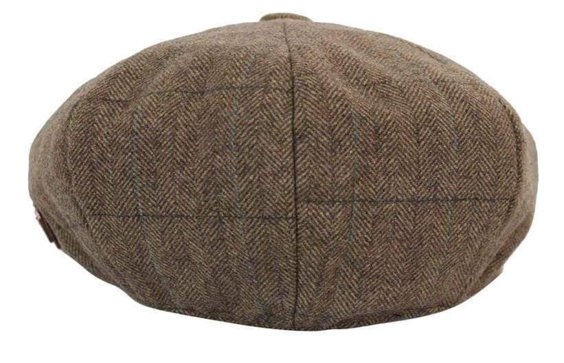 Herrkeps i tweed med rutor och Peaky Blinders-motiv