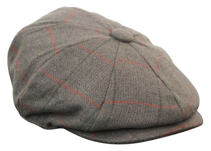 Herrkeps i tweed med rutor och Peaky Blinders-motiv