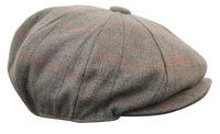 Herrkeps i tweed med rutor och Peaky Blinders-motiv