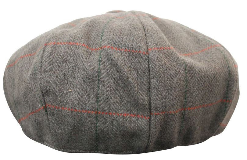 Herrkeps i tweed med rutor och Peaky Blinders-motiv
