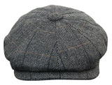 Herrkeps i tweed med rutor och Peaky Blinders-motiv