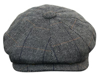 Herrkeps i tweed med rutor och Peaky Blinders-motiv