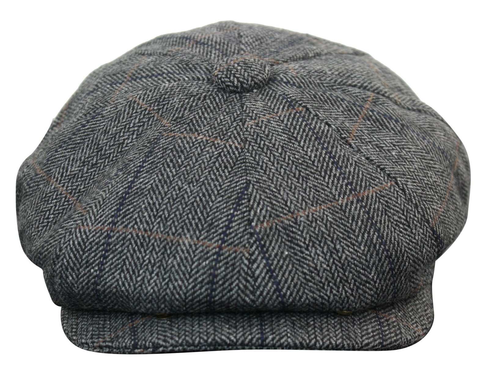 Herrkeps i tweed med rutor och Peaky Blinders-motiv