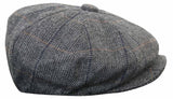Herrkeps i tweed med rutor och Peaky Blinders-motiv