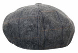 Herrkeps i tweed med rutor och Peaky Blinders-motiv