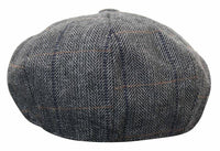 Herrkeps i tweed med rutor och Peaky Blinders-motiv