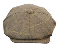 Herrkeps i tweed med rutor och Peaky Blinders-motiv