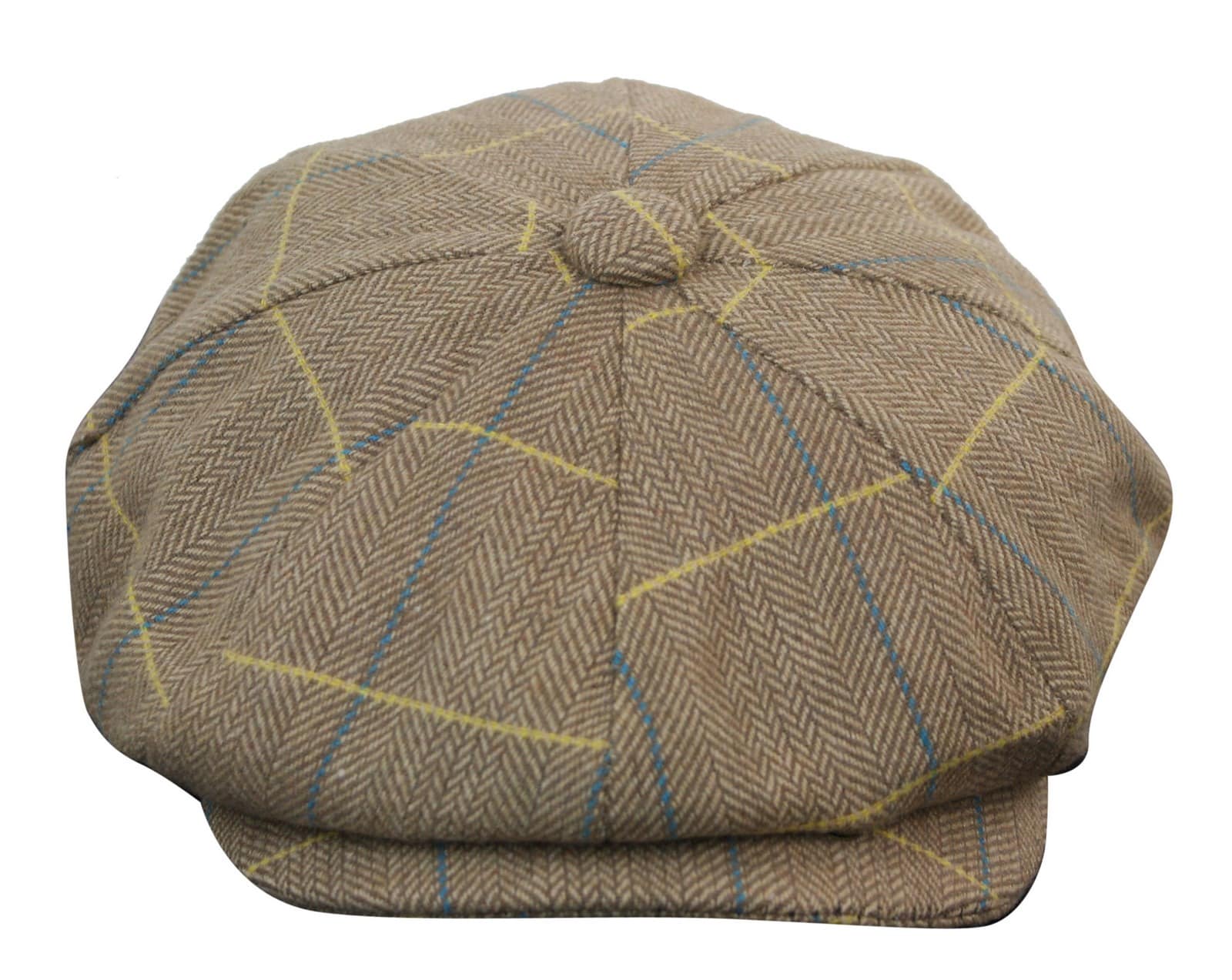 Herrkeps i tweed med rutor och Peaky Blinders-motiv