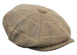 Herrkeps i tweed med rutor och Peaky Blinders-motiv