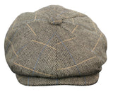 Herrkeps i tweed med rutor och Peaky Blinders-motiv