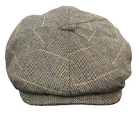 Herrkeps i tweed med rutor och Peaky Blinders-motiv