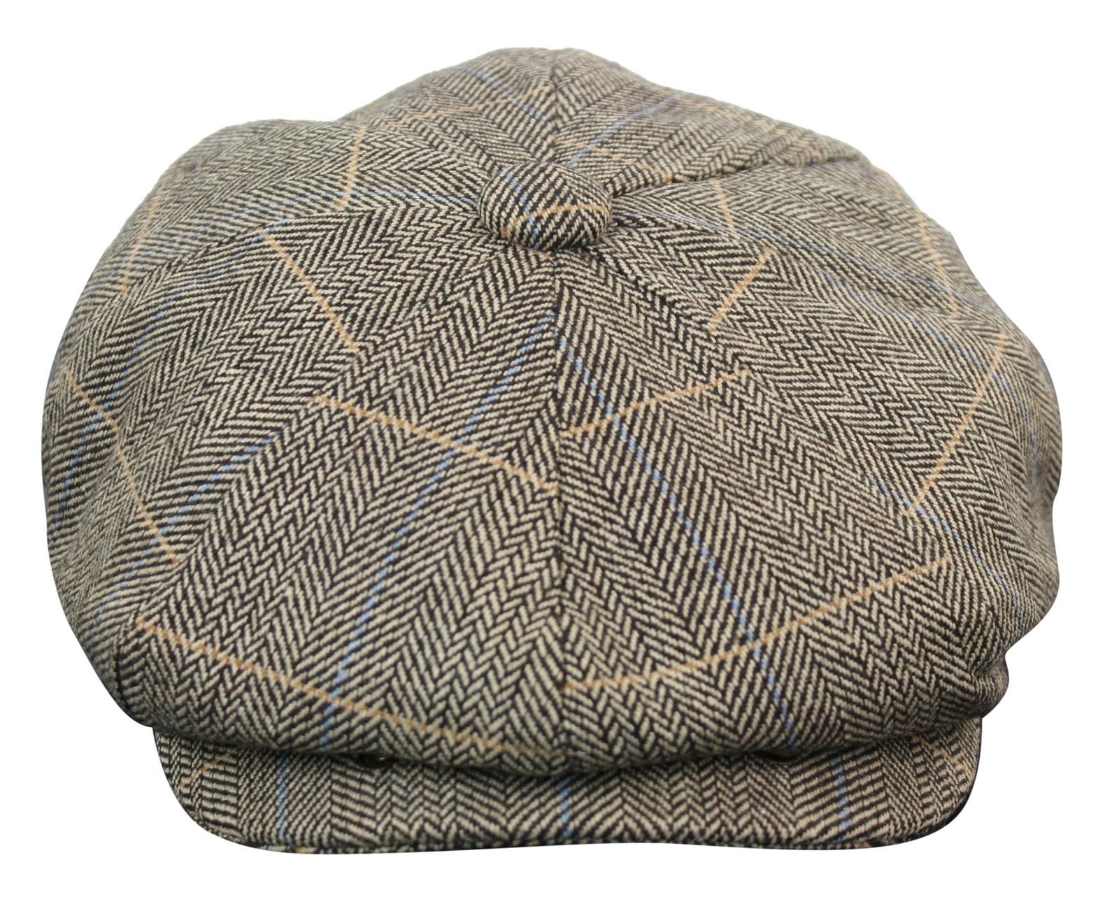 Herrkeps i tweed med rutor och Peaky Blinders-motiv